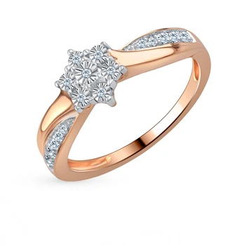 

Gold ring with diamonds sunlight sample 585