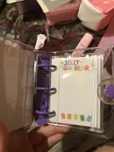 MINKYS-Mini cuaderno Kawaii de bolsillo, diario de hojas sueltas, libro de Agenda, regalo de cumpleaños, conjunto de papelería escolar coreana, 3 anillos