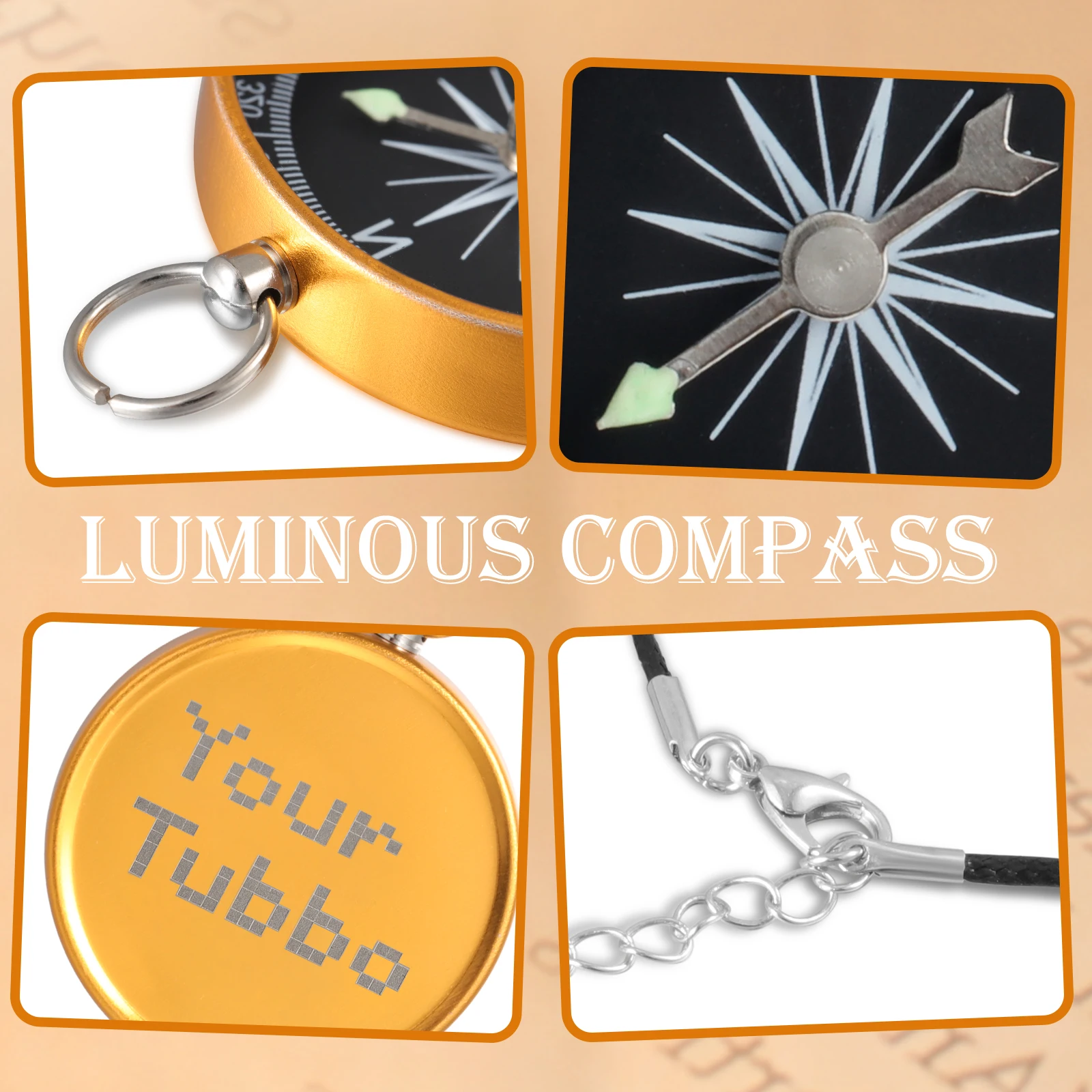 Camping Survival Compass Metal Pocket Compass"TOMMY”“TUBBO” Kids Compass for Hiking Hunting Outdoor Military Navigation Tool 2