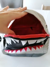 Mochilas escolares de tiburón de dibujos animados para niños y niñas, morral escolar infantil para guardería