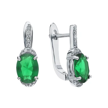 

Silver earrings with sitals and cubic zirconium sunlight sample 925