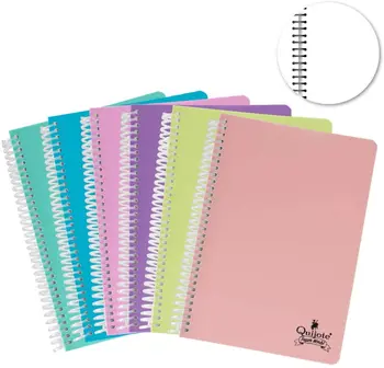 

Quixote Paper World Notebook wire helix, Leaves smooth, plastic cap, 80 Leaves, 90 grams, a5 & A4 for Use School, Office