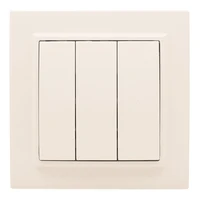 Switch with frame EKF Minsk erv10-024-20 three-key hidden installation beige image