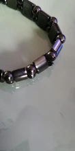 Pulsera magnética elástica de cuentas sencillas, brazalete de cuentas negras, joyería de salud