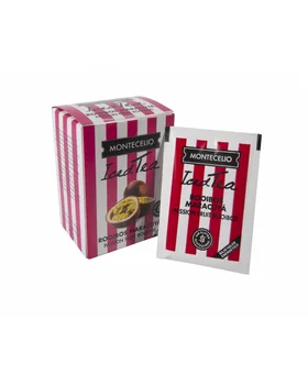 

MONTECELIO Infusion Cold Rooibos AND Passion Fruit. Preparation Snapshot. Iced Tea. Box With 10 Envelopes