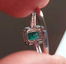 Realytrust-anillo de compromiso de Plata de Ley 925 con diamantes de Esmeralda, joyería de compromiso, para mujeres