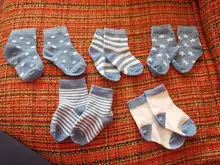 Calcetines de algodón suave para niños de 0 a 6 años, 5 par/lote, Linda y cálida caricatura, a rayas, de moda, para escuela, Otoño e Invierno