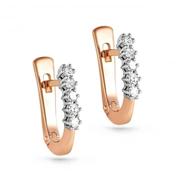 

Kabarovsky earrings with 10 diamonds in red gold