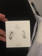 Pendientes de tuerca geométricos de estilo coreano para mujer, aretes de circonita cúbica Micro pavimentada de Color oro blanco