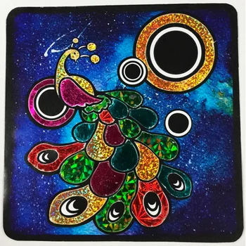 

Mh010 sets of appliqués with colored foil color whale 'Firebird '22*22 cm