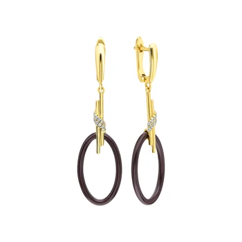 

Silver earrings with ceramics and cubic zirconia sunlight