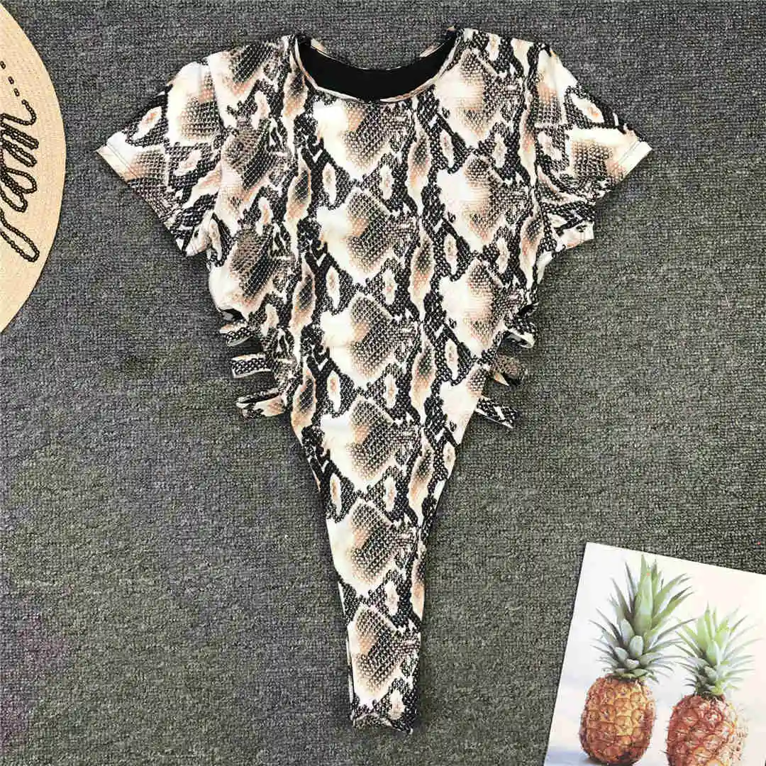 Snake Print Новинка, сексуальный цельный купальник со змеиным принтом, женский купальный костюм, женский купальный костюм с высокой посадкой, купальник для женщин V1676 - Цвет: Snake Print
