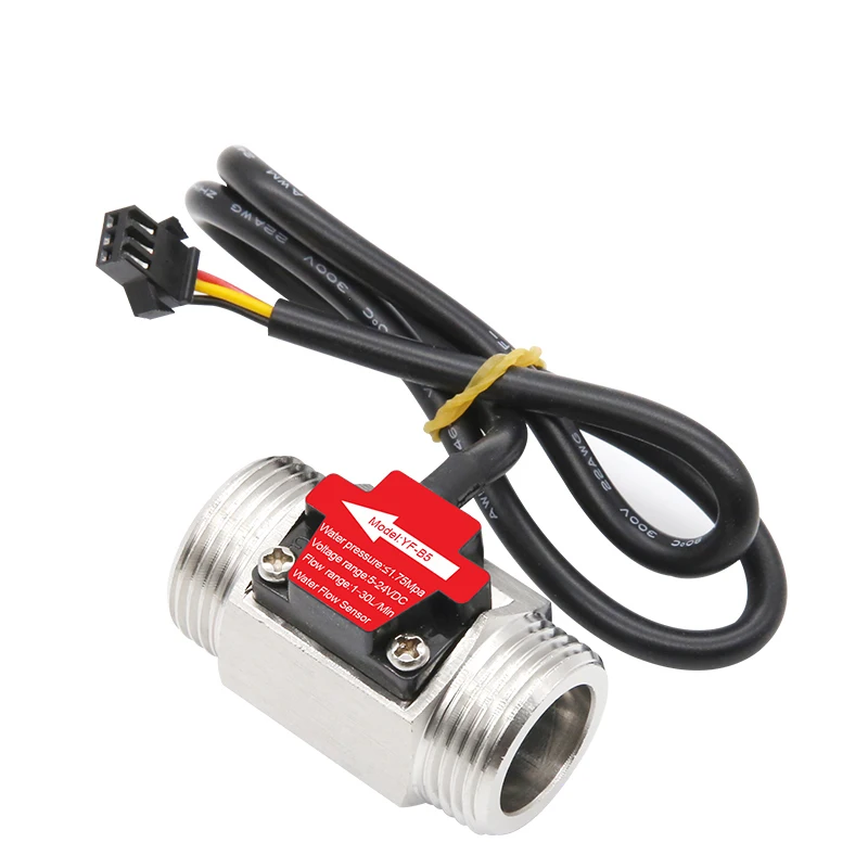 1/2" 3/4" 1" 2" DC 5-18V Water Flow Sensor 304Stainless Steel Flow Sensor Water Control Liquid Switch