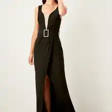 Вечернее платье с поясом Trendyol TPRSS19YL0014