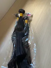 Mechones de pelo liso de 30 pulgadas con cierre, pelo brasileño tejido, 3 / 4 mechones con cierre, extensión de cabello humano