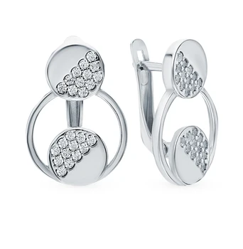 

Silver earrings with cubic zirconia sunlight sample 925