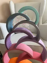 Juguetes de madera en 3D DIY para niños, arcoíris, bloques de construcción, apilador de gran tamaño, creativo, Montessori, juguetes educativos