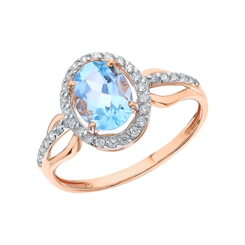 

Gold ring with Topaz and cubic zirconia sunlight sample 585