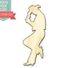 Cowboy Wood Cut Out- Custom Choose Your Size- Laser Cut Wooden Art Craft Supplies Wall Hanging Decor Wedding Nursery DCS0102