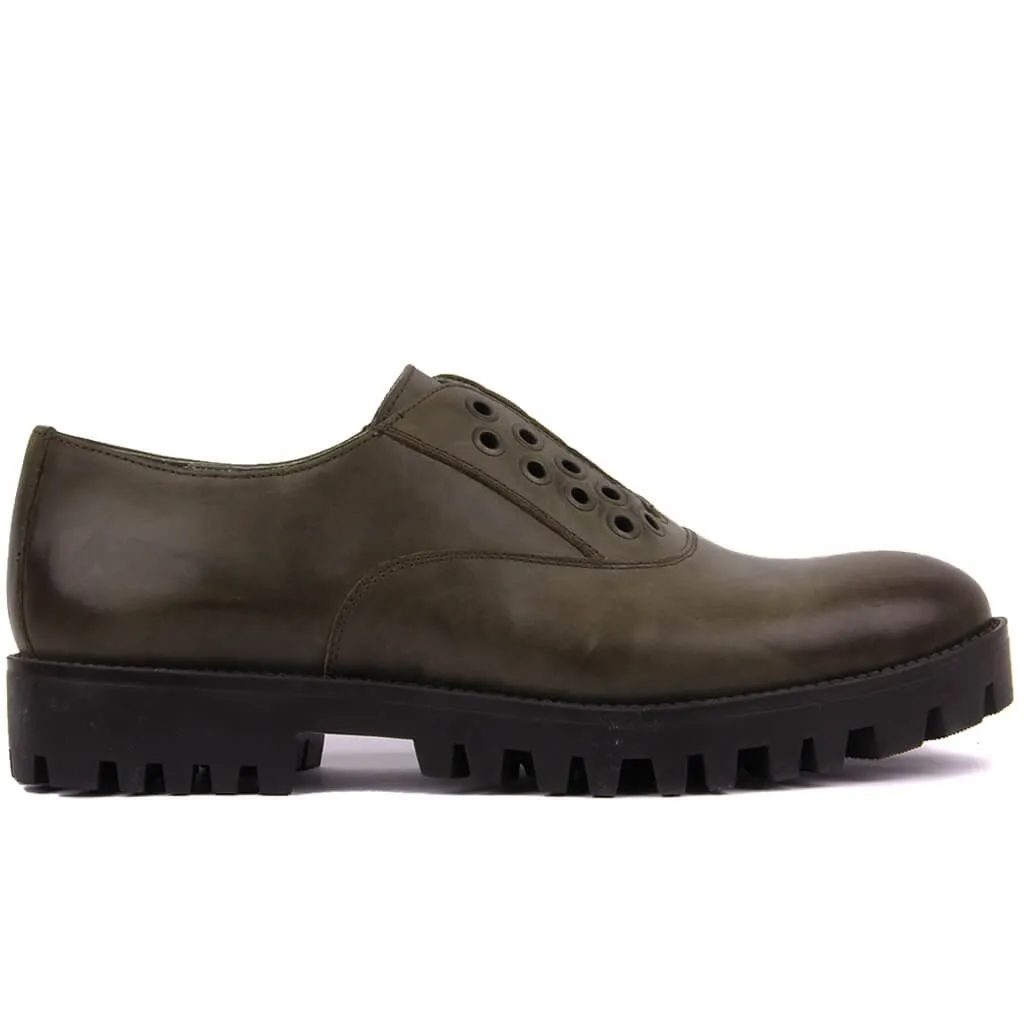 

Sail Lakers-Green Leather Women Casual Shoes