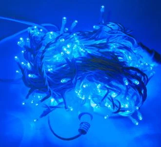 

Garland Strand Street for decoration 6 m, 24 V, cord white color, 100 led Blue constant light, соединяемая.
