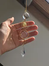 Atrapasueños solar geométrico, chapado en oro