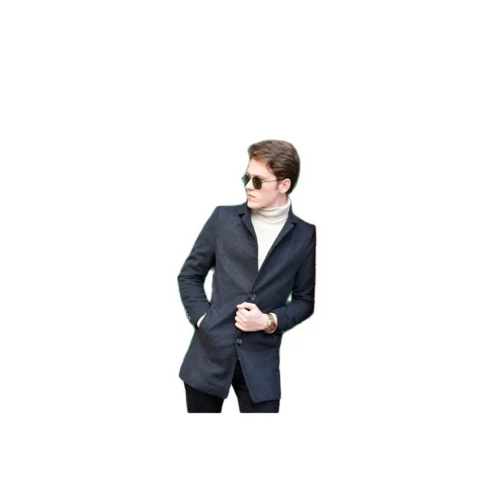 Men's Smoked Stand-Up Collar Cachet Coat 2021 Autumn Winter Season Outerwear HighQuality Sleeve Button DetailedSlimFit Youngstyl