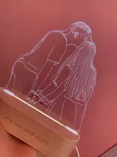 Night-Light Wooden-Base Text-Photo Christmas-Gift Customized Wedding DIY Holiday 