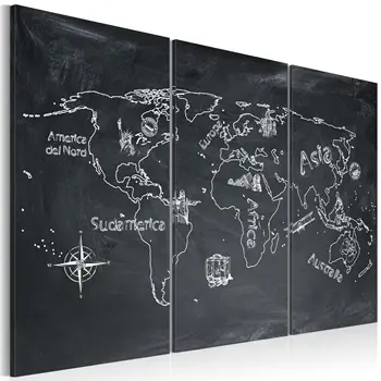 

Table-Lesson geography (Italian language)-triptych-120x80