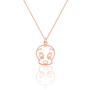 

Tweety Necklace Jewelry Pendant 925 Sterling Silver Rose Gold with Chain