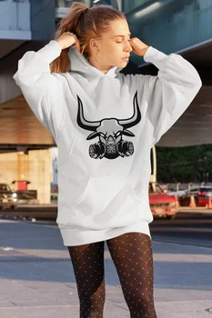 

Angemiel Wear Gas Masker Bull White Dress Sweatshirt Tunik