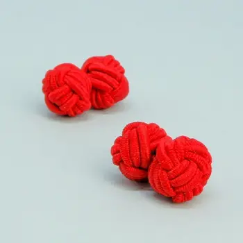 

Cufflinks jewelery red knot (textiles) (50436)