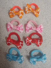 10Pcs Polka Dots Bow Hair Ring Rope Elastic Hair Rubber Bands Hair Accessories for Girls