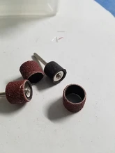 XCAN-Juego de tambor de lijado #80 #100 #120, grano con mandril de lijado de 6,35mm y 12,7mm para herramientas rotativas Dremel, bandas de lijado