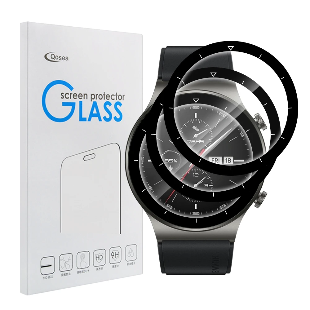 

2 Pcs Screen Protector For Huawei Watch GT 2 Pro Tempered Glass Full Cover 9H Clear Anti-Scratch Screen Guard Shatterproof
