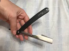 Afeitadora Manual profesional de borde recto, maquinilla de afeitar afilada de acero inoxidable, afeitadora plegable con cuchilla, herramienta de afeitar recta