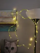 Tiny leaf garland fairy light decor LED Copper Wire string lights for Wedding forest