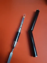 Pincel de uñas 2 en 1 de doble punta, herramienta de uñas de doble uso, cepillo de Gel de poligel y recolector, barra de Color de acero inoxidable, cepillo de flores