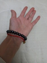 Pulsera magnética elástica de cuentas sencillas, brazalete de cuentas negras, joyería de salud
