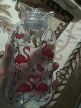 Botella de agua caliente transparente, calentador de mano de dibujos animados, Mini bolsas de agua caliente portátiles a prueba de explosiones