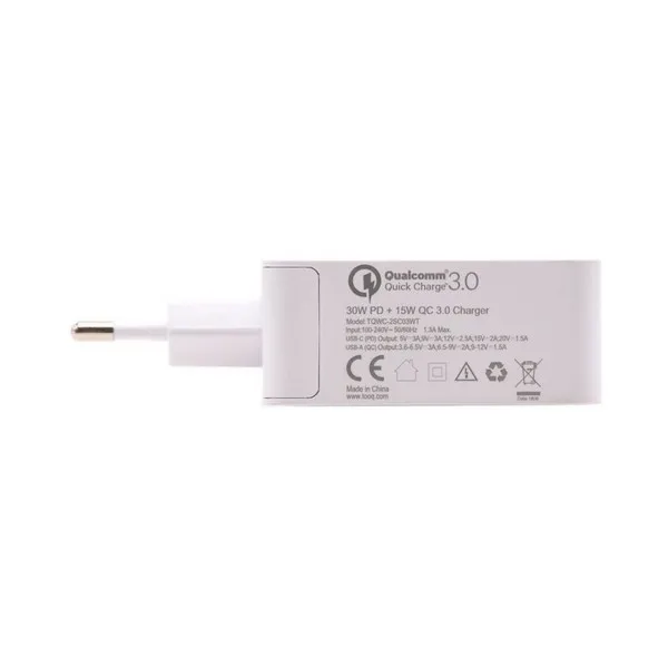 Сетевое зарядное устройство USB TooQ TQWC-2SC03WT