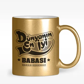 

Personalized World Best Father Design Gold Gilded Mug Cup-3