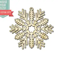 Снежинка Орнамент Дерево вырезанный-размер на заказ-лазерная резка Деревянные Художественные товары для рукоделия Настенный декор дерево праздничный подарок DCS0347