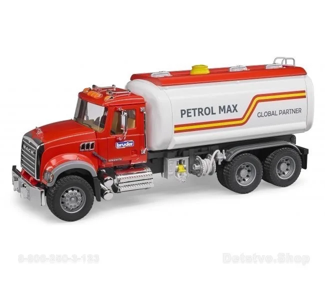 02-827 Бензовоз MACK, красная кабина, Bruder