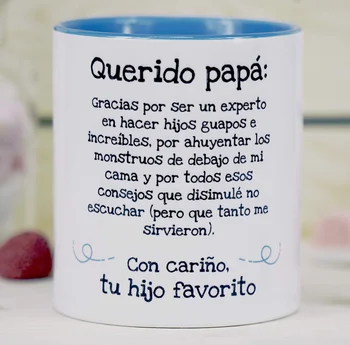 

The Mind is Wonderful-Cup mugs with sentence and drawing amusing (Dear Daddy, thanks by be expert...) Original Gift for DAD