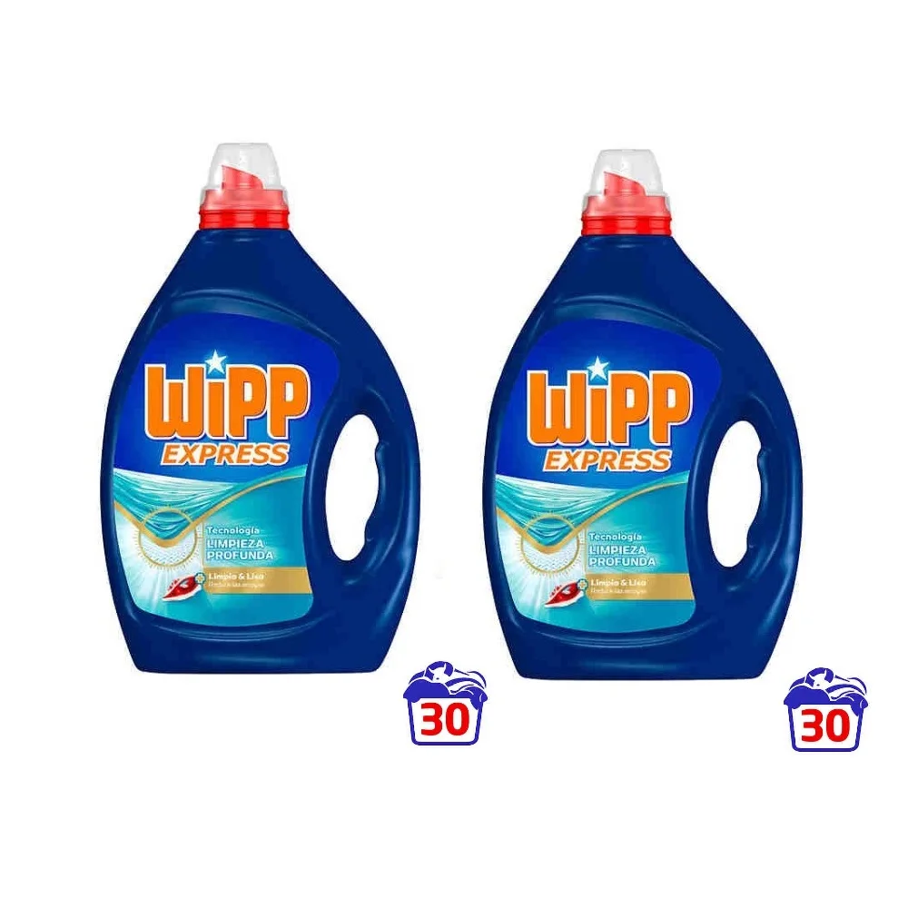 Wipp Express detergent clean & Smooth 30 LAVADOS-PACK of 2 - 60 washes.
