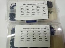 M3 Allen Bolt Assortment-Kit-Set Head-Screw Hex-Socket Din912 Black M2.5 Nut Round-Cap
