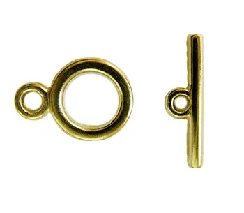

Lock-togl for bracelet, D-1 cm, 1,3 cm, pack/5 NAB., 'Astra' (gold)