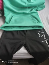 Sudadera con capucha y pantalones negros para mujer, chándal femenino, traje de Pantalones largos informal de Color sólido, otoño e invierno, 2021