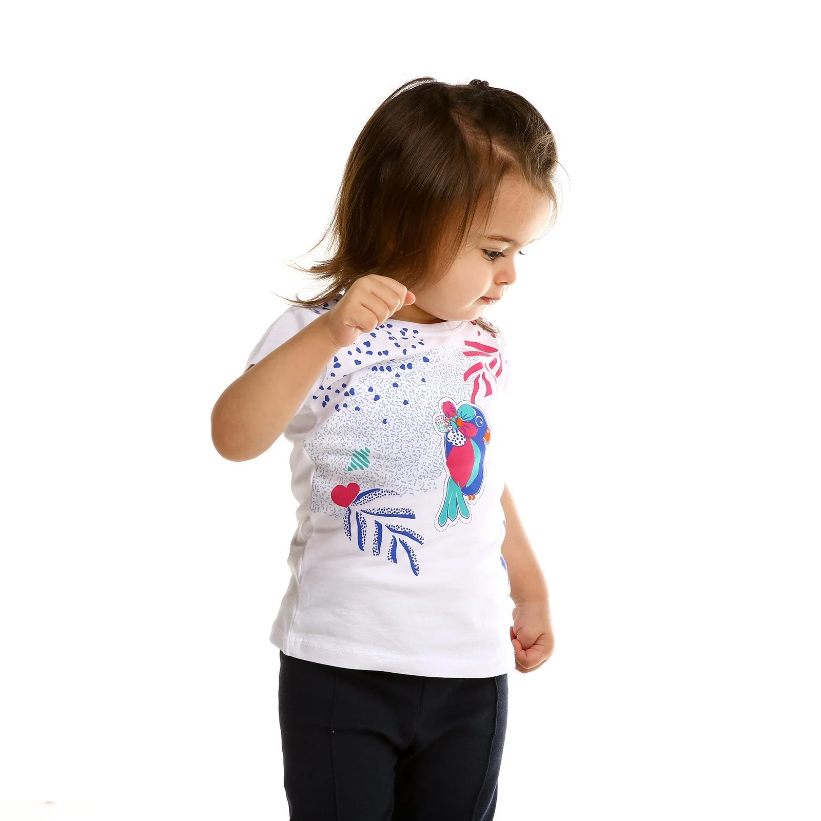 ebebek Tuffy Crew Neck Color Baby Girl Tshirt |